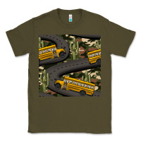 Army Green cactus camouflage school bus seamless pattern Classic Tee - BundleAndBundleShop