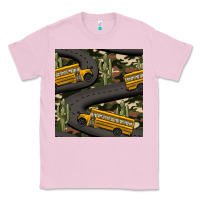 Bubblegum Pink cactus camouflage school bus seamless pattern Classic Tee - BundleAndBundleShop