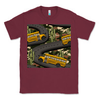 Burgundy cactus camouflage school bus seamless pattern Classic Tee - BundleAndBundleShop