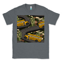 Charcoal Heather cactus camouflage school bus seamless pattern Classic Tee - BundleAndBundleShop