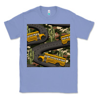 Colony Blue cactus camouflage school bus seamless pattern Classic Tee - BundleAndBundleShop
