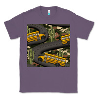 Lavender cactus camouflage school bus seamless pattern Classic Tee - BundleAndBundleShop