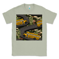 Matcha cactus camouflage school bus seamless pattern Classic Tee - BundleAndBundleShop