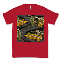 Red cactus camouflage school bus seamless pattern Classic Tee - BundleAndBundleShop