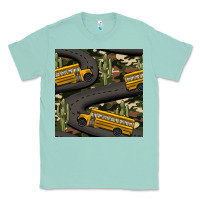 Seafoam cactus camouflage school bus seamless pattern Classic Tee - BundleAndBundleShop