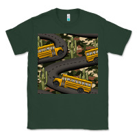 Sports Green cactus camouflage school bus seamless pattern Classic Tee - BundleAndBundleShop