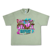 Oil Green eat sleep craft repeat Urban Heavy Tee - AdoDesignShop