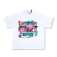 White eat sleep craft repeat Urban Heavy Tee - AdoDesignShop