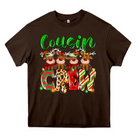Chocolate Brown cousin crew christmas deer Heavy Core Tee - MaliasSmallBusiness