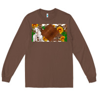 Chestnut baby goats and sunflower and cactus with cowhide license plate Long Sleeve Tee - Artiststas