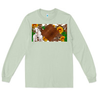 Matcha baby goats and sunflower and cactus with cowhide license plate Long Sleeve Tee - Artiststas