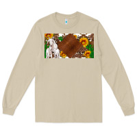 Mushroom baby goats and sunflower and cactus with cowhide license plate Long Sleeve Tee - Artiststas