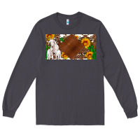 Smoke baby goats and sunflower and cactus with cowhide license plate Long Sleeve Tee - Artiststas