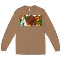 Toasted Coconut baby goats and sunflower and cactus with cowhide license plate Long Sleeve Tee - Artiststas