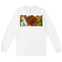 White baby goats and sunflower and cactus with cowhide license plate Long Sleeve Tee - Artiststas