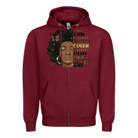 Burgundy afro woman smart loved powerful Zipper Hoodie - MaliasSmallBusiness