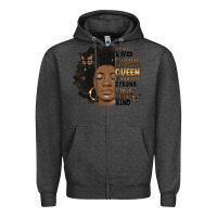 Charcoal Heather afro woman smart loved powerful Zipper Hoodie - MaliasSmallBusiness