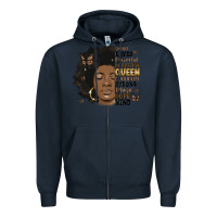 Navy afro woman smart loved powerful Zipper Hoodie - MaliasSmallBusiness