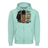 Seafoam afro woman smart loved powerful Zipper Hoodie - MaliasSmallBusiness
