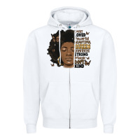 White afro woman smart loved powerful Zipper Hoodie - MaliasSmallBusiness