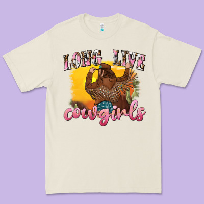 Western Long Live Cowgirls Premium Tee Designed By Texasbilliewilder
