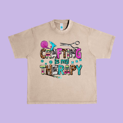 Crafting Is My Therapy Urban Heavy Tee Designed By Adodesignshop