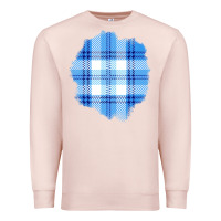 Pale Pink Winter Tartan Patch Premium Sweatshirt - BundleAndBundleShop