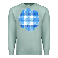 Seafoam Winter Tartan Patch Premium Sweatshirt - BundleAndBundleShop