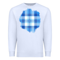 White Winter Tartan Patch Premium Sweatshirt - BundleAndBundleShop