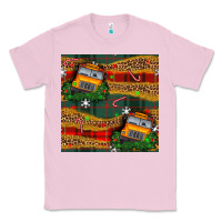 Bubblegum Pink christmas school bus seamless pattern Classic Tee - BundleAndBundleShop