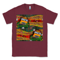 Burgundy christmas school bus seamless pattern Classic Tee - BundleAndBundleShop