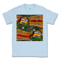 Dusty Blue christmas school bus seamless pattern Classic Tee - BundleAndBundleShop