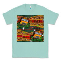 Seafoam christmas school bus seamless pattern Classic Tee - BundleAndBundleShop