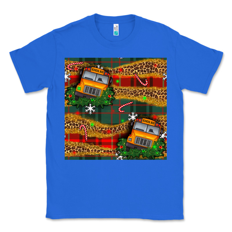 Christmas School Bus Seamless Pattern Classic Tee by BundleAndBundleShop | Teevron