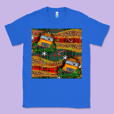 Christmas School Bus Seamless Pattern Classic Tee Designed By Bundleandbundleshop