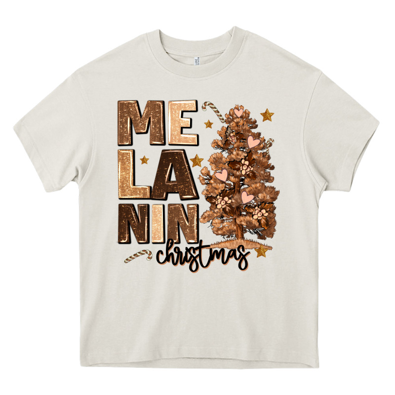 Melanin Christmas With Christmas Tree Heavy Core Tee by MaliasSmallBusiness | Teevron