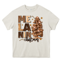 Cream melanin christmas with christmas tree Heavy Core Tee - MaliasSmallBusiness