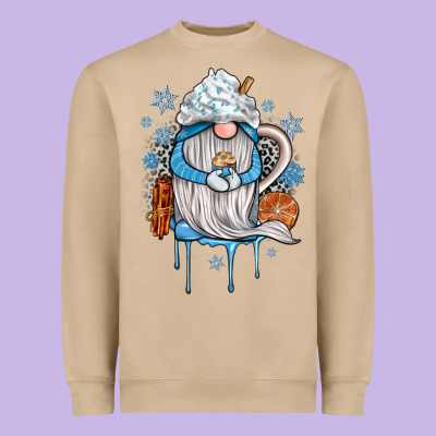Winter Gnome Coffee Heavyweight Sweatshirt Designed By Jahusdesignshop