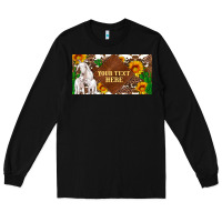 Black (preview)baby goats and sunflower and cactus with cowhide license plat Long Sleeve Tee - Artiststas