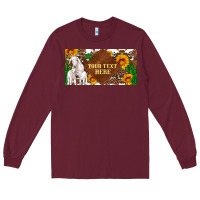 Burgundy (preview)baby goats and sunflower and cactus with cowhide license plat Long Sleeve Tee - Artiststas