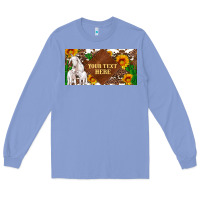 Colony Blue (preview)baby goats and sunflower and cactus with cowhide license plat Long Sleeve Tee - Artiststas