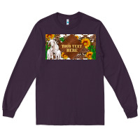 Plum (preview)baby goats and sunflower and cactus with cowhide license plat Long Sleeve Tee - Artiststas