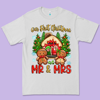 Our First Christmas As Mr And Mrs Premium Tee Designed By Zillion Design Studio