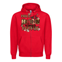 Red made with melanin always poppin Zipper Hoodie - MaliasSmallBusiness