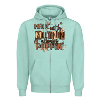 Seafoam made with melanin always poppin Zipper Hoodie - MaliasSmallBusiness