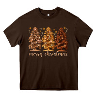 Chocolate Brown melanin christmas trees Heavy Core Tee - MaliasSmallBusiness