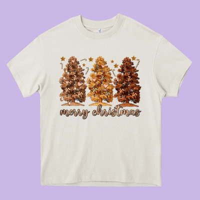 Melanin Christmas Trees Heavy Core Tee Designed By Maliassmallbusiness