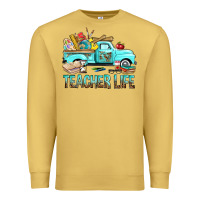 Antique Gold Teacher Life With Truck Premium Sweatshirt - BundleAndBundleShop