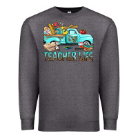 Charcoal Heather Teacher Life With Truck Premium Sweatshirt - BundleAndBundleShop