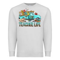 Dove Grey Teacher Life With Truck Premium Sweatshirt - BundleAndBundleShop